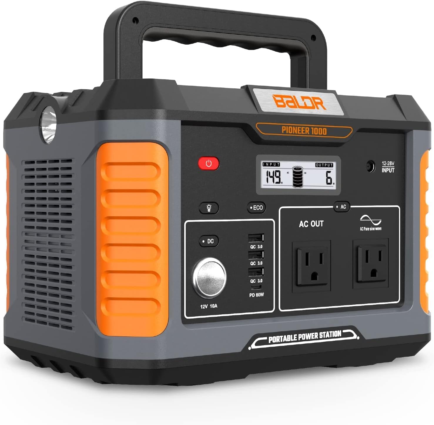 BALDRポータブル電源リン酸鉄1000W 6倍長寿命 大容量家庭用蓄電